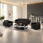 8236-2 executive office sofa set 3+1+1 in black Qatar