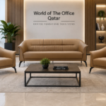SF-192 PU office sofa set 3+1+1 in brown with diamond side panels Qatar