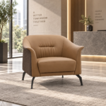SF-192 single PU office armchair in brown with diamond side panels Qatar