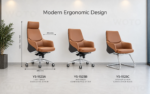 YS-1523A high-back PU office chair with 890 mm width, 810 mm depth and adjustable 1255 to 1335 mm height, Qatar
