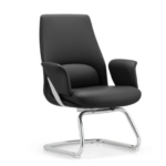 YS-2211C PU visitor chair, black and cantilever base, Qatar