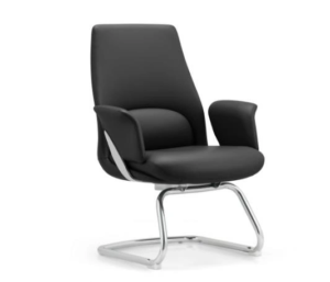 YS-2211C PU visitor chair, black and cantilever base, Qatar