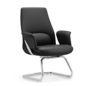 YS-2211C PU visitor chair, black and cantilever base, Qatar